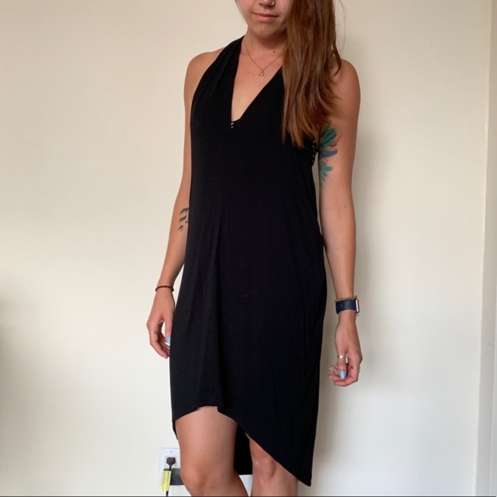 Express High Low Hem Razorback Black  Coverup